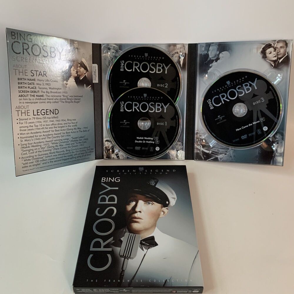 Bing Crosby Screen Legend Collection (DVD, 2006 Releas) 3 Disc 5 Movie Set